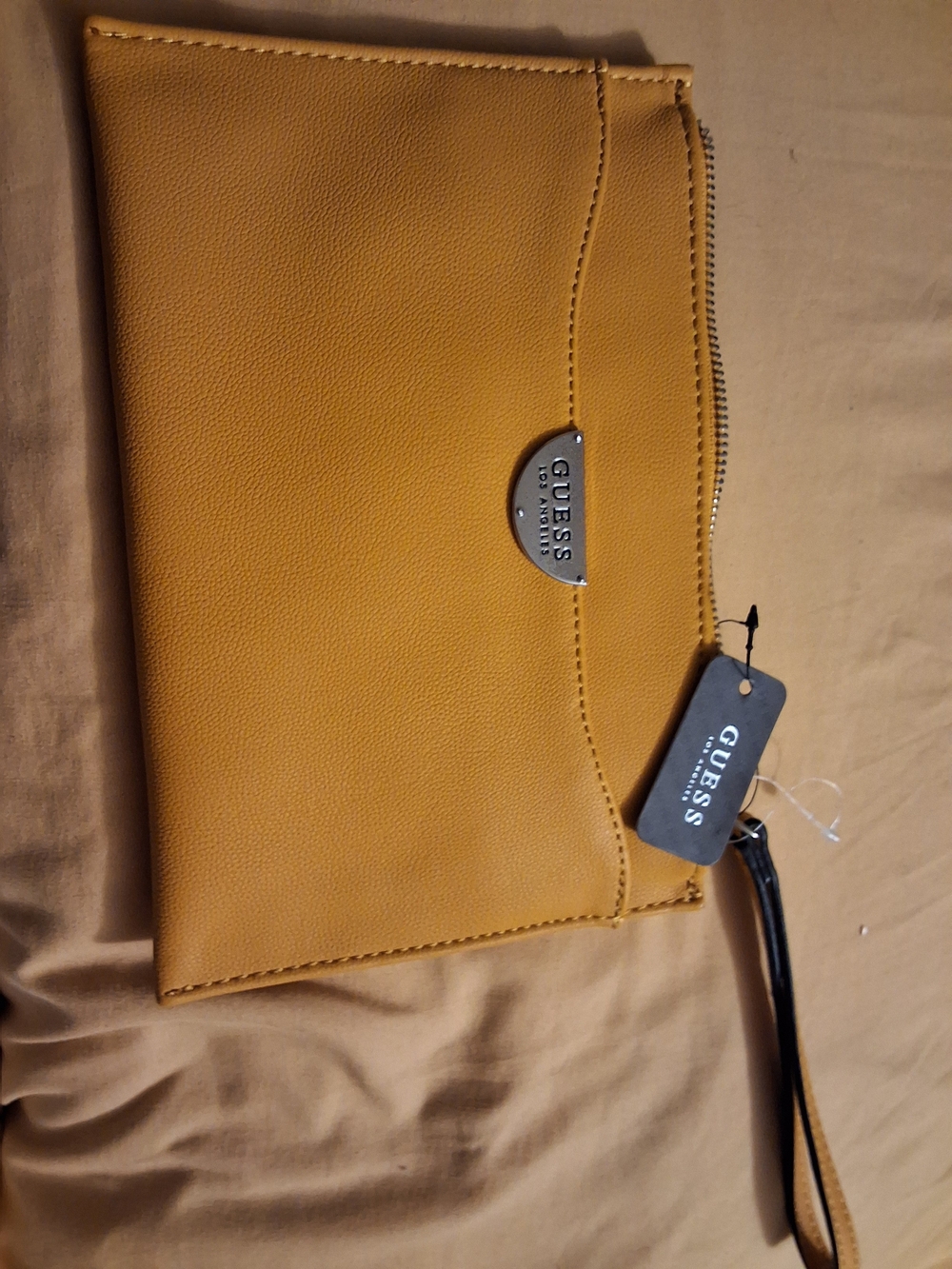 GUESS Mustard Wristlet Clutch